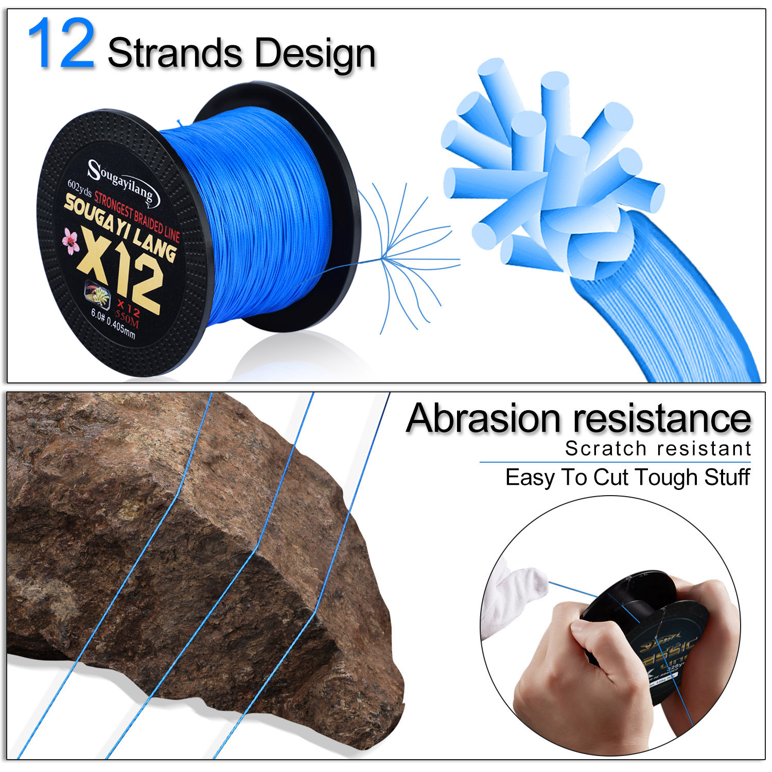 Sougayilang X12 150 متر 350 مت - مراجعة Fishing Equipment Line وسعره