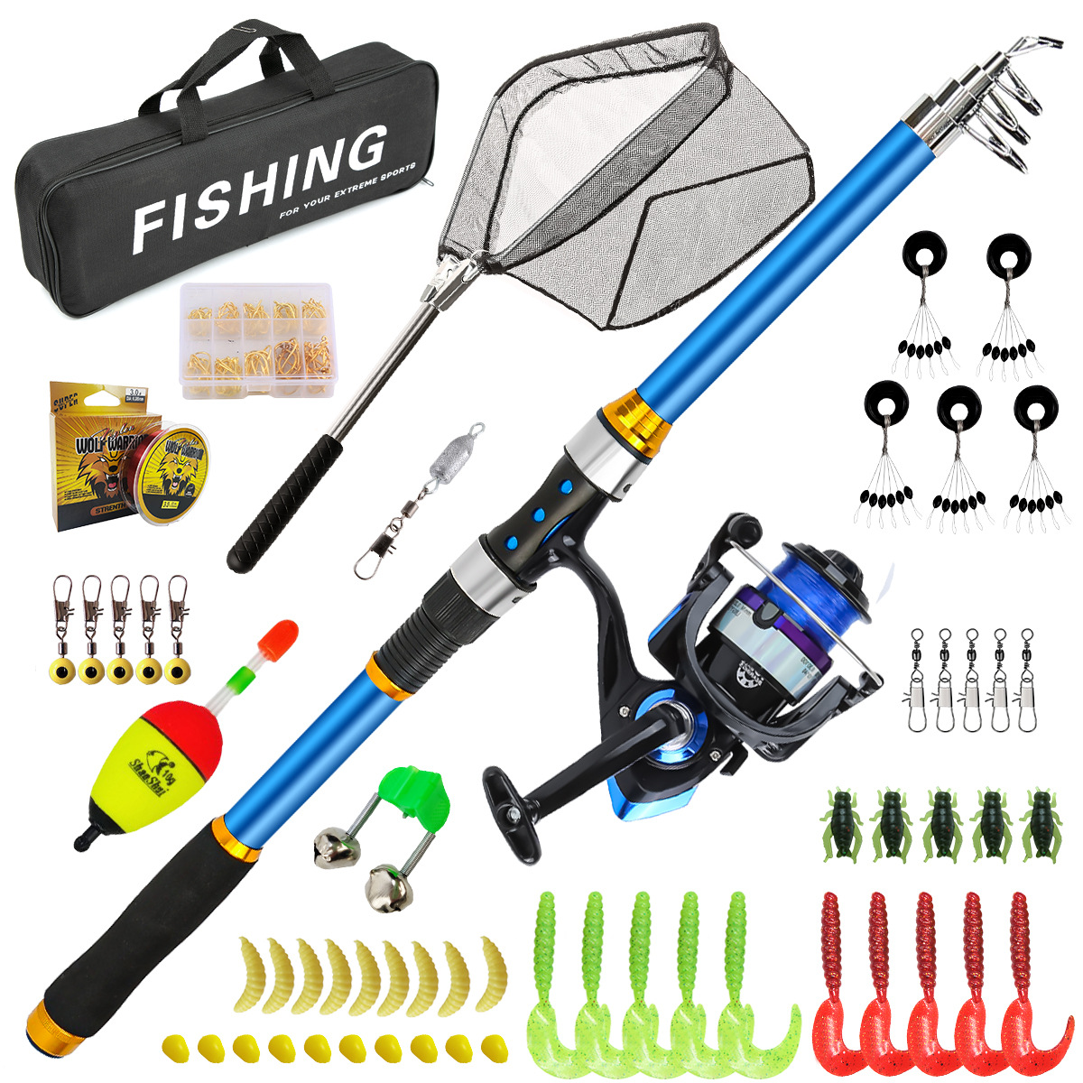 مجموعة صنارة صيد من الألياف ال - مراجعة Fishing Equipment Line وسعره